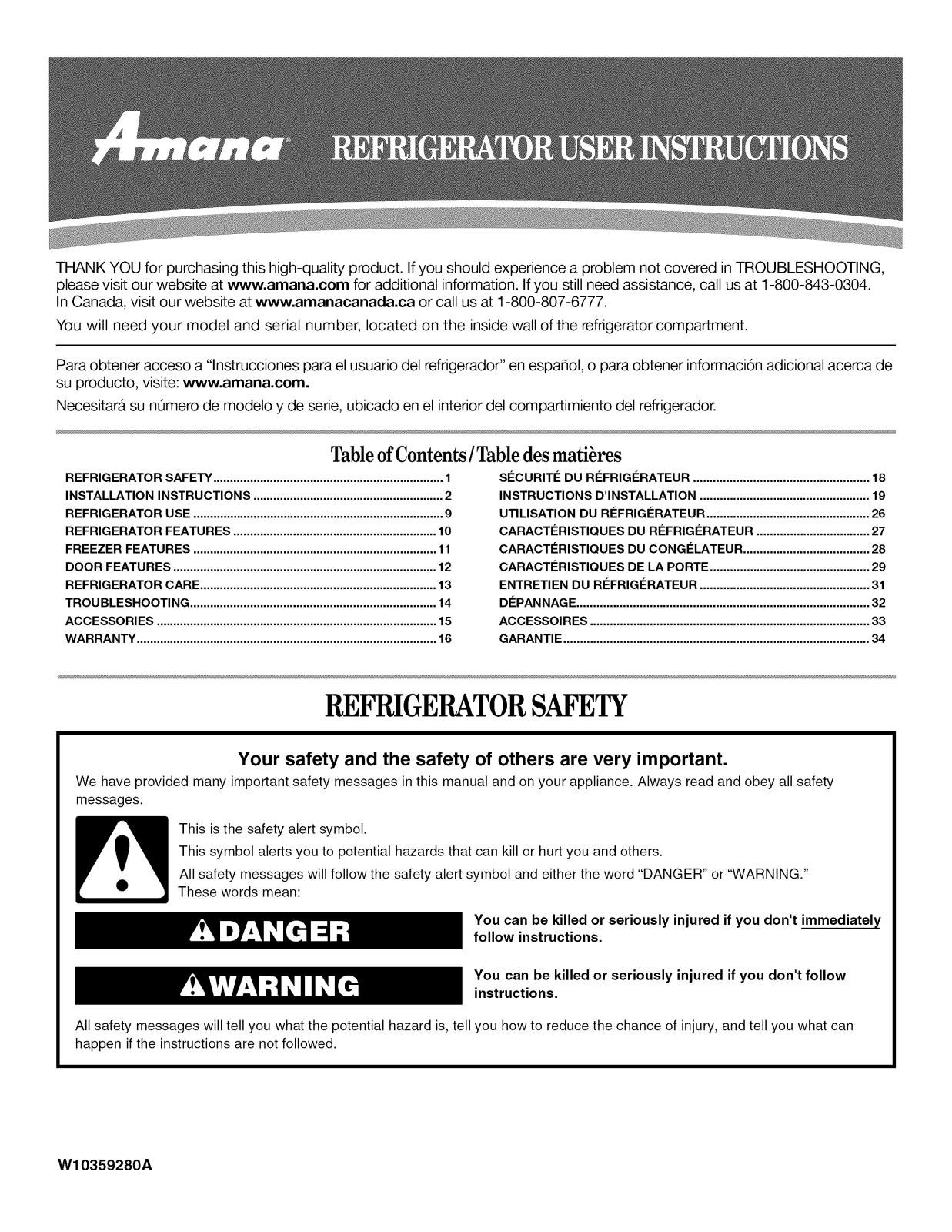 Amana A1RXNGFYS00, A9RXNGFYW00, A9RXNGFYS00, A9RXNGFYB00, A1RXNGFYW00 Owner’s Manual