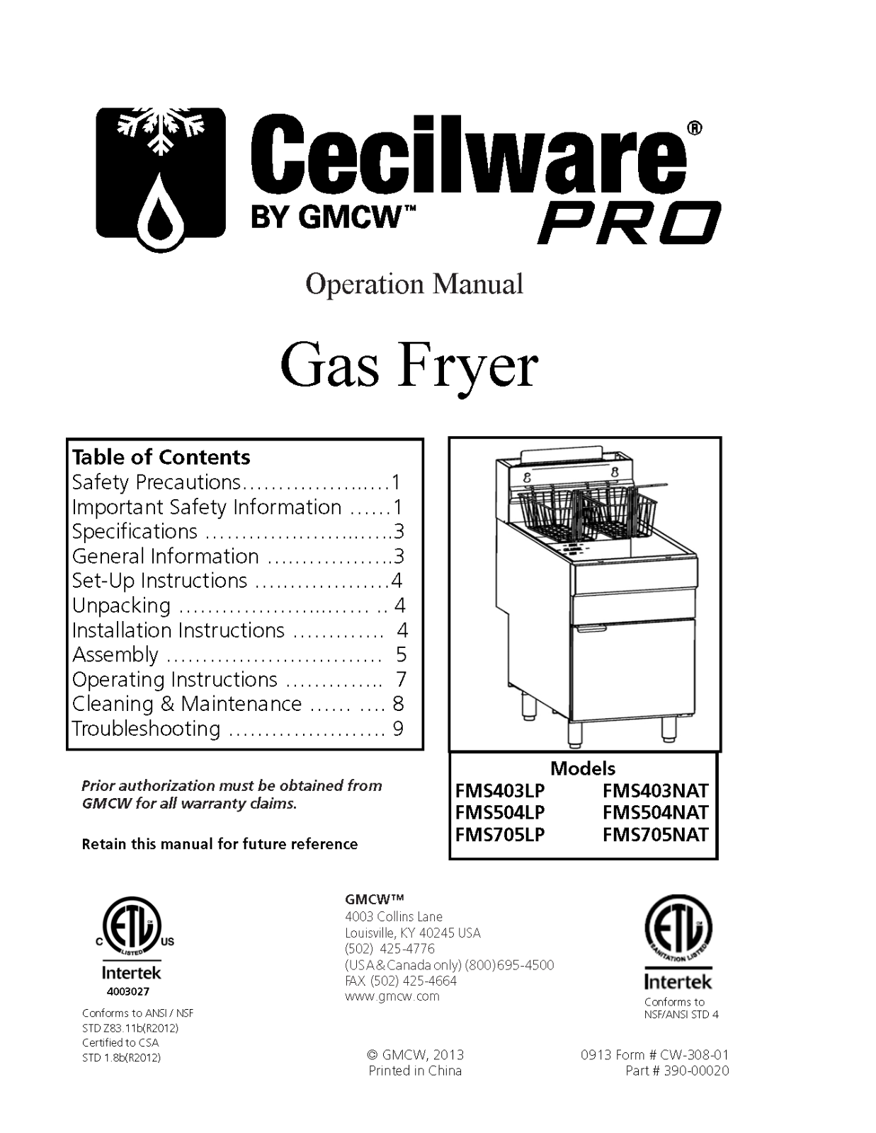 Cecilware FMS403 Service Manual