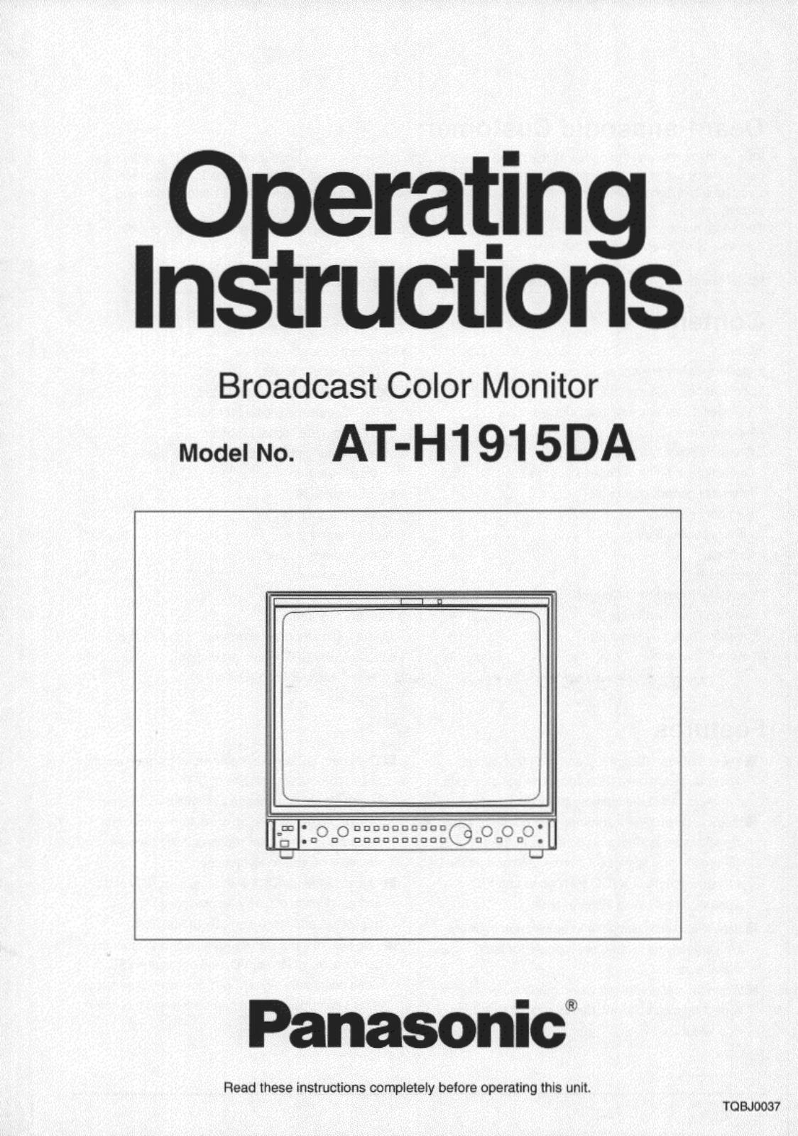 Panasonic ATH1915DA User Manual