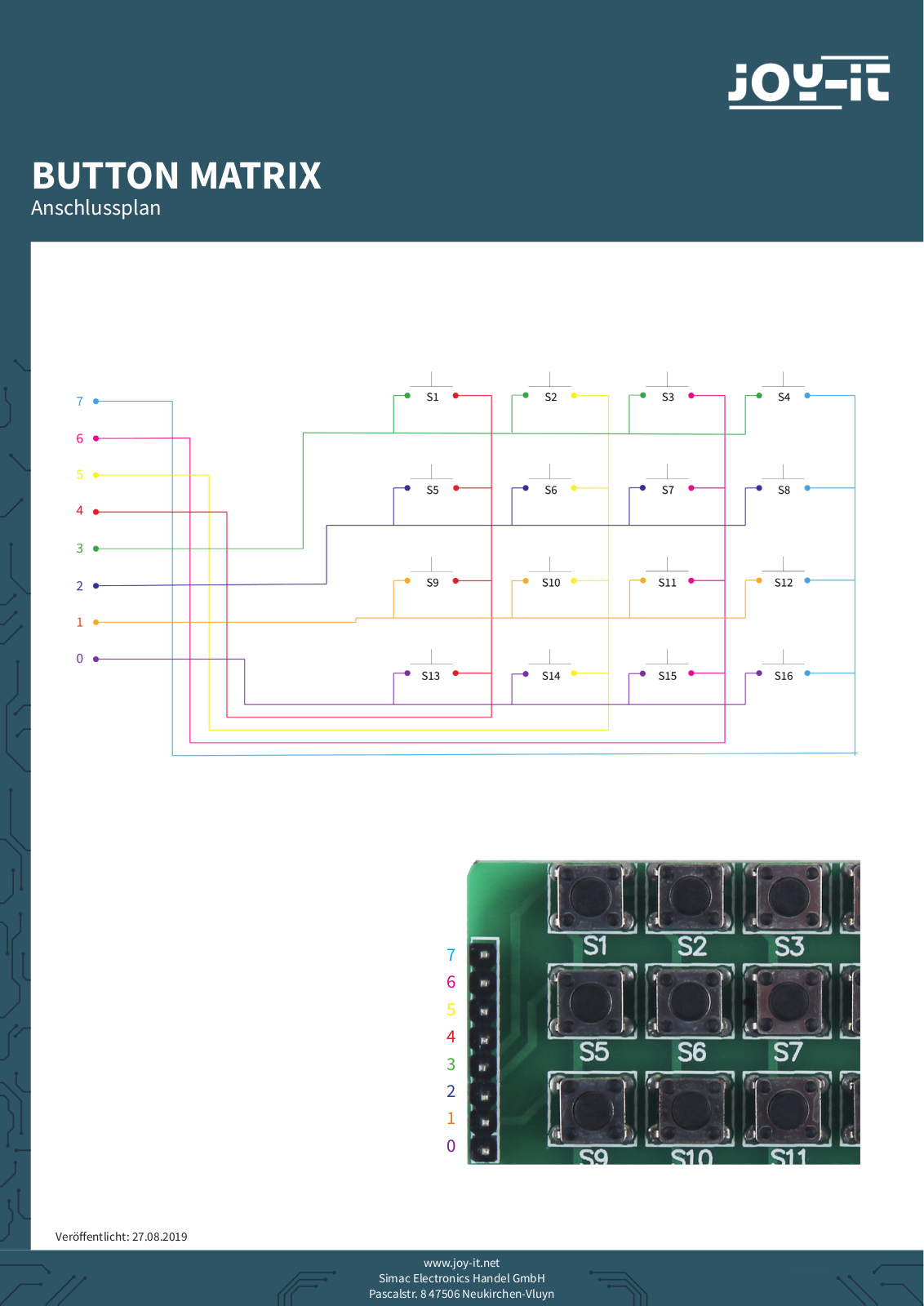 Joy-IT BUTTON MATRIX Circuit diagram - ManualMachine.com
