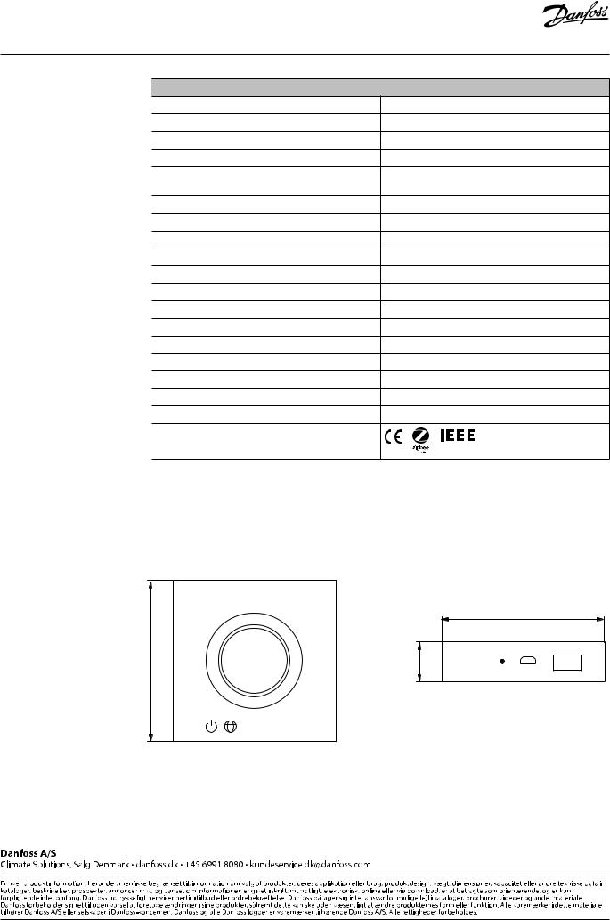 Danfoss Ally Gateway Data sheet