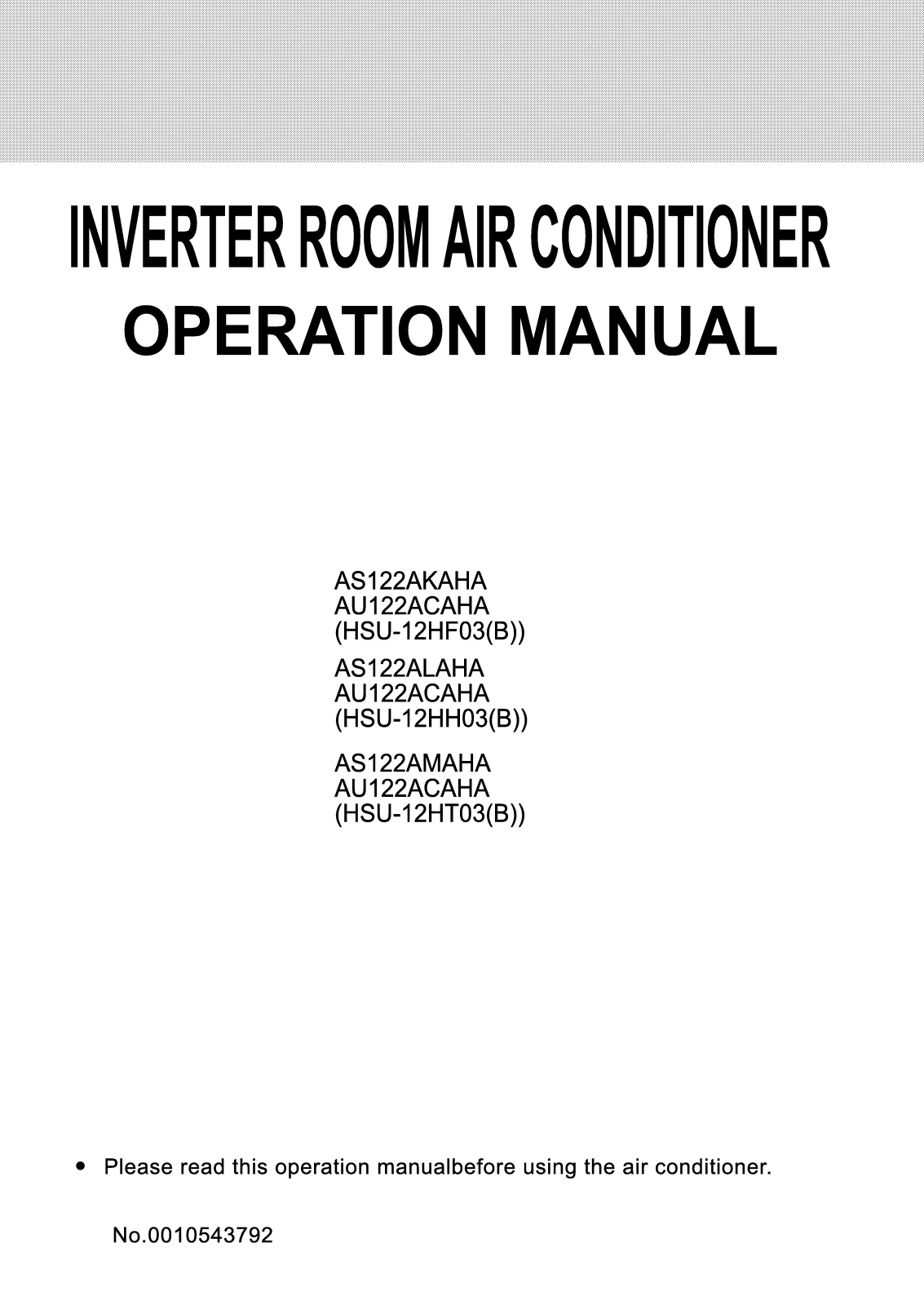 Haier HSU-12HH03-B User Manual