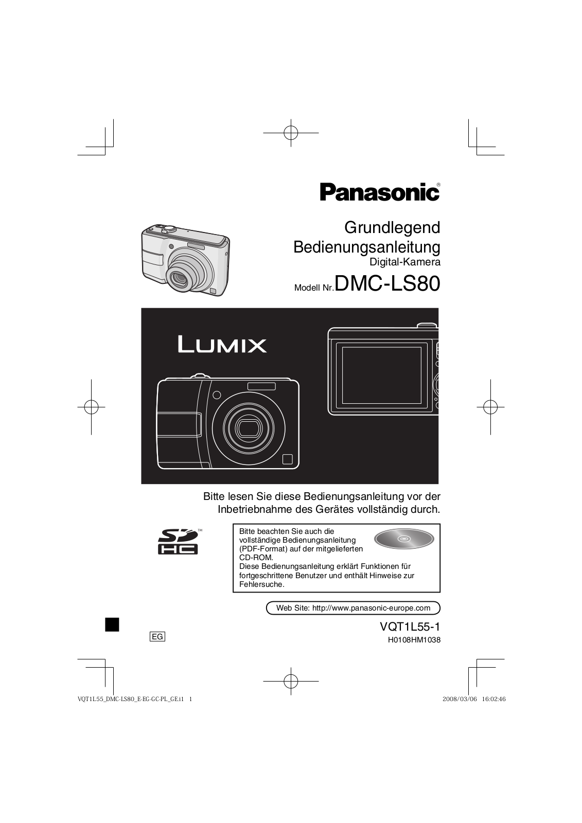 Panasonic LUMIX DMC-LS80 User Manual