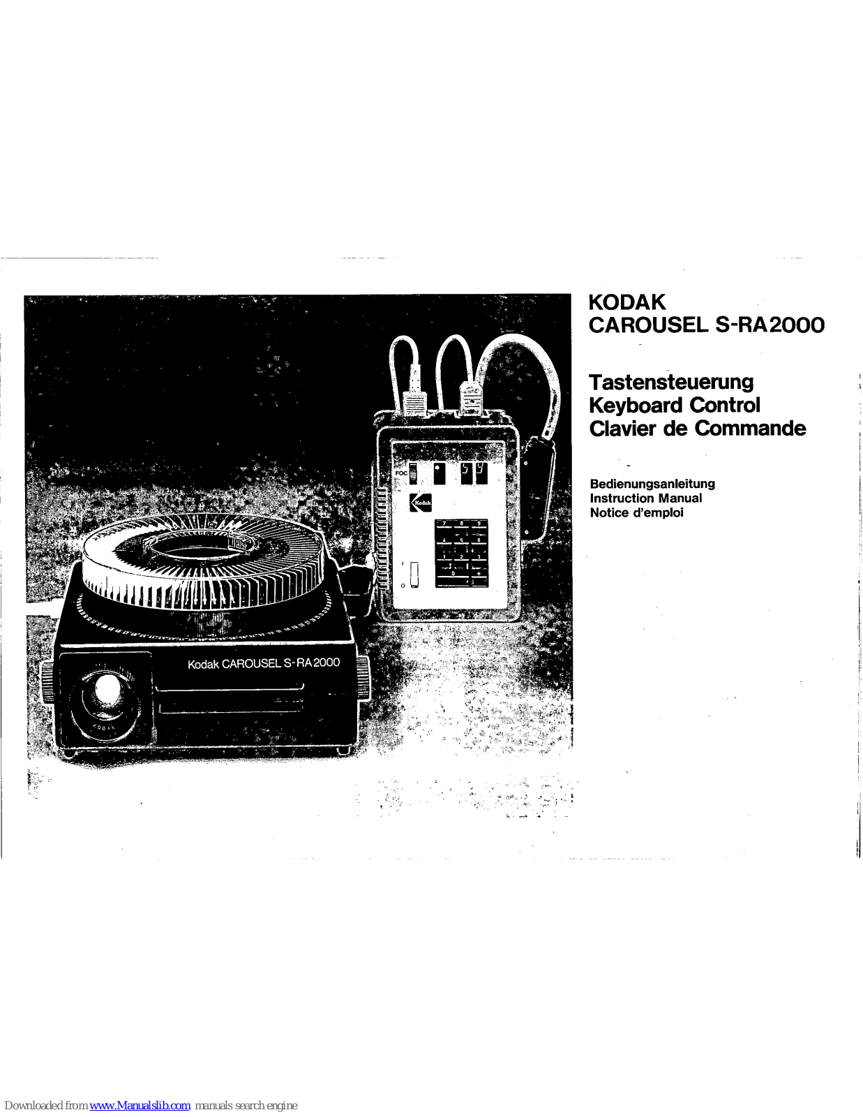 Kodak Carousel S-RA2000 Instruction Manual