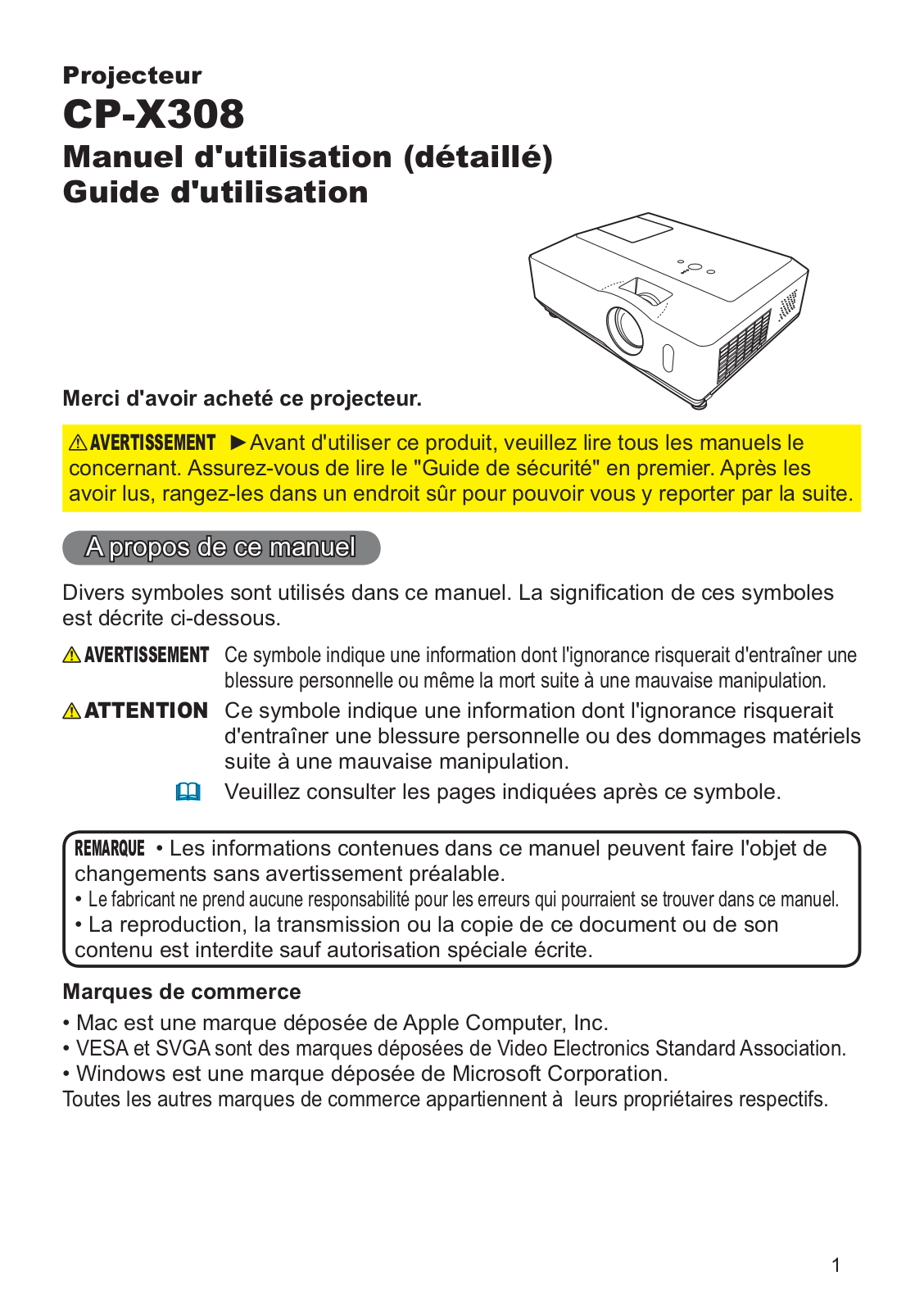 HITACHI CP-X308WF User Manual