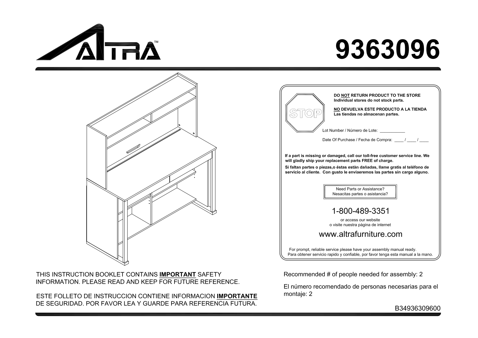ALTRA 9363096 User Manual
