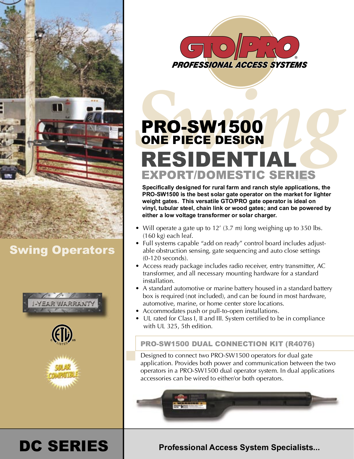 GTO PRO SW-1500 User Manual