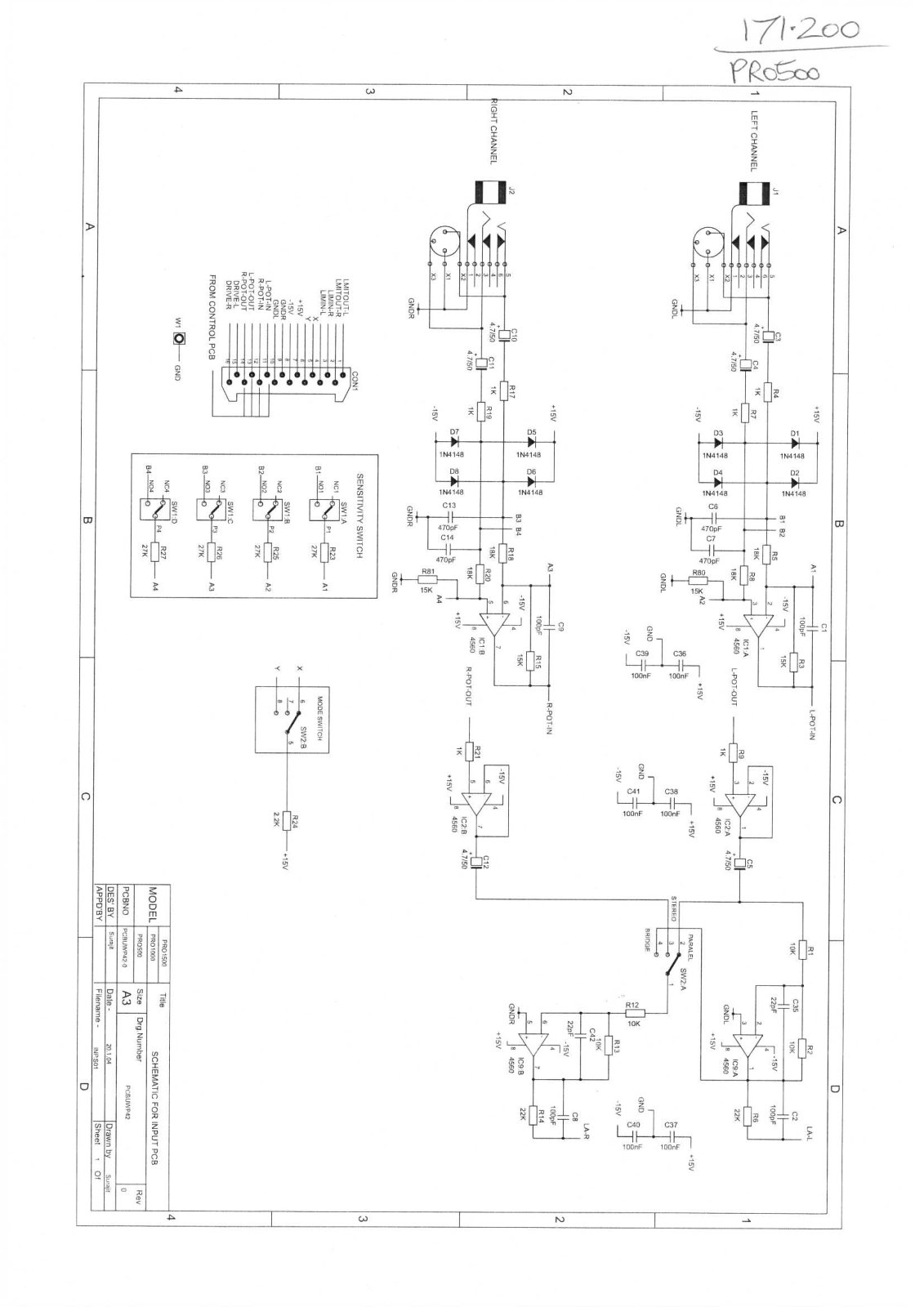 Citronic PRO-500 Schematic