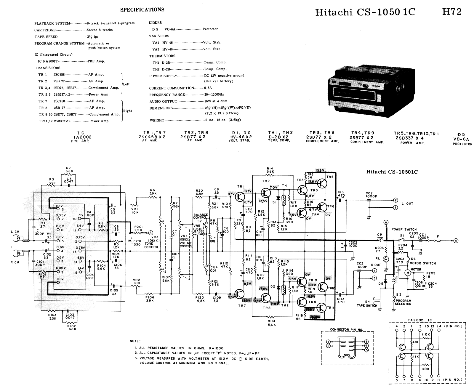 Hitachi CS-1050 Cirquit Diagram