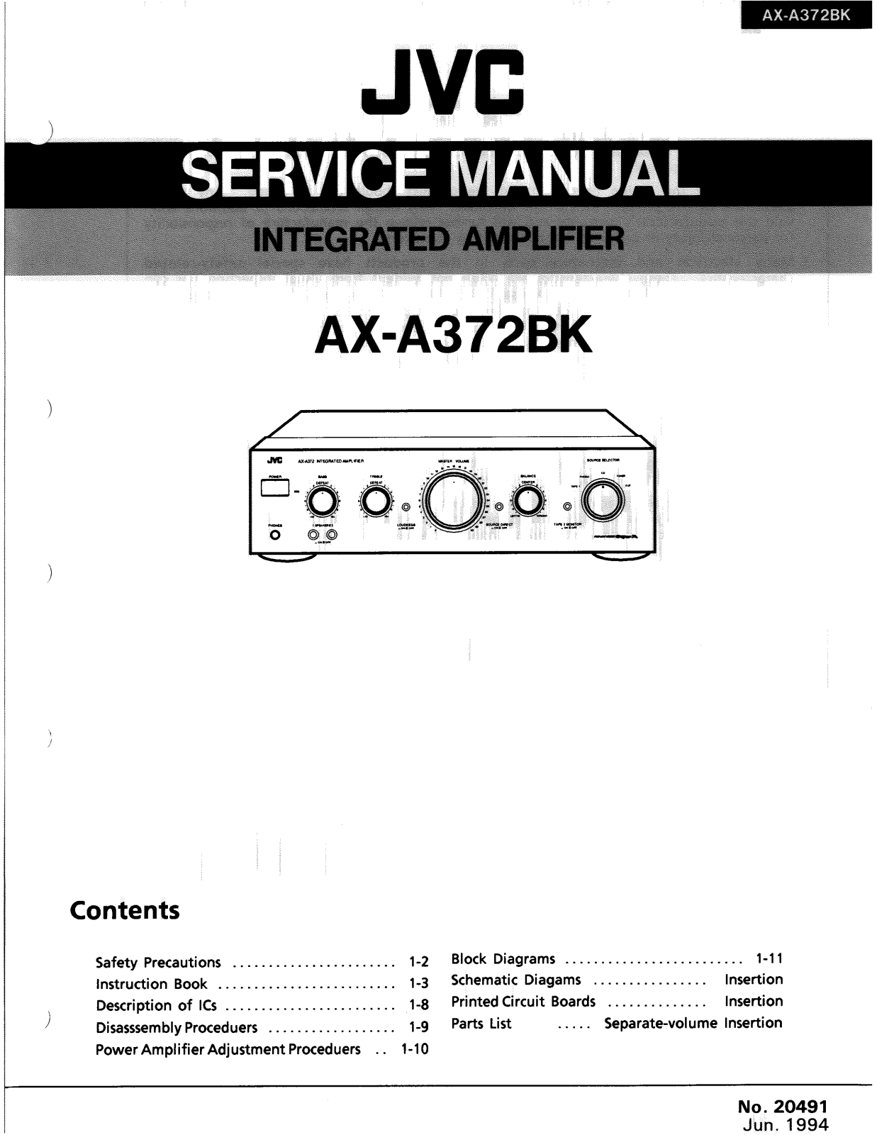 Jvc AX-A372BK Service Manual