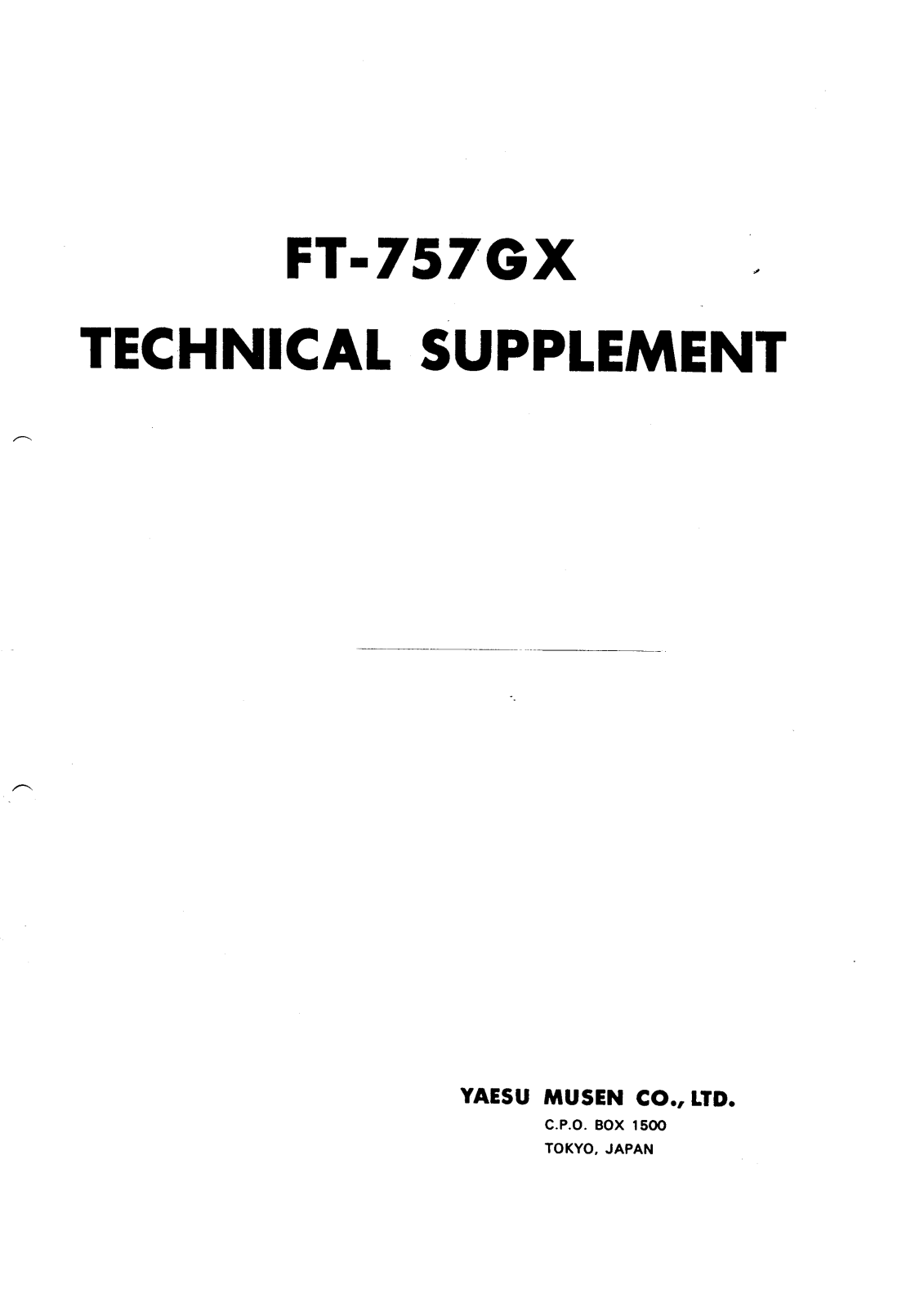 Yaesu FT-757-GX Owners manual