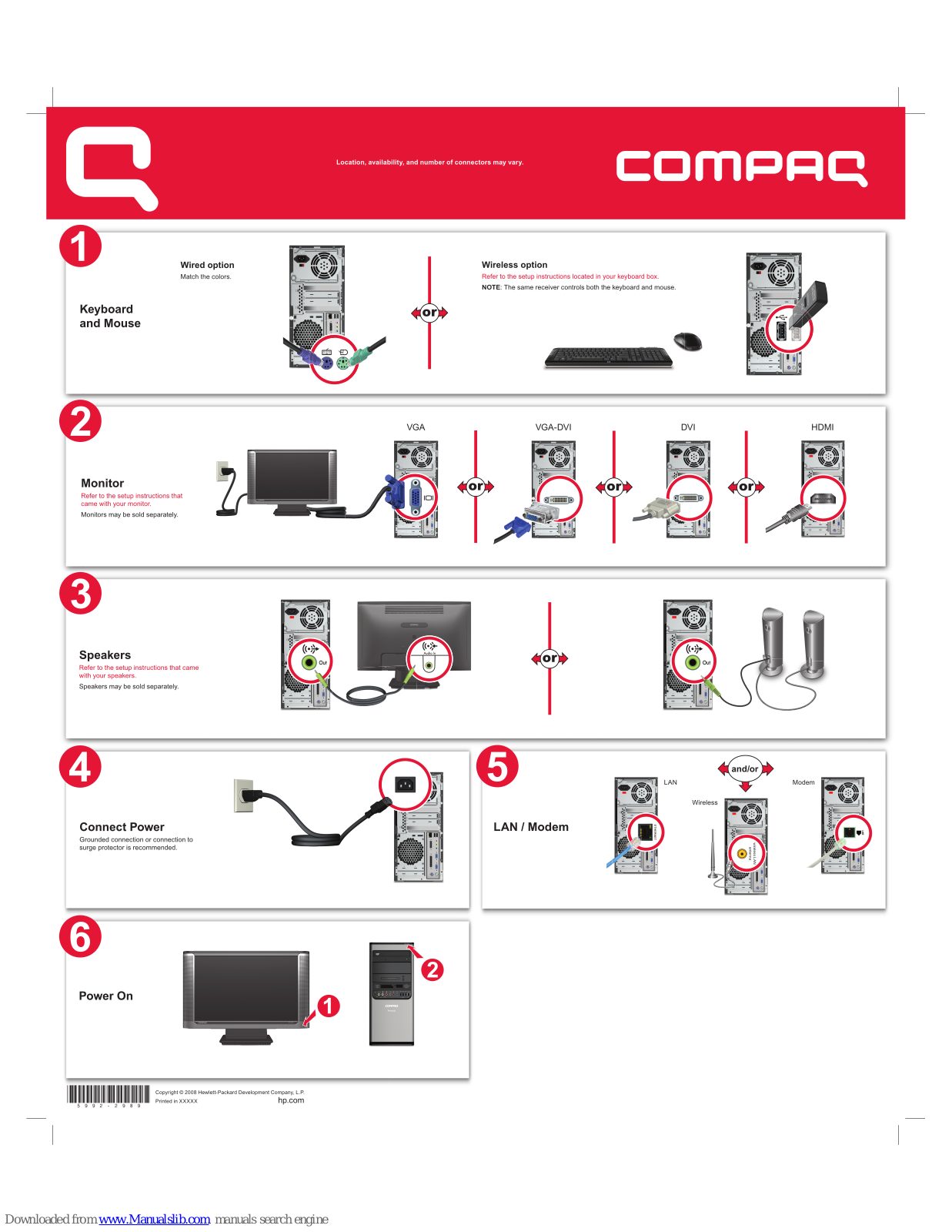 HP Presario SG3600 Setup Poster