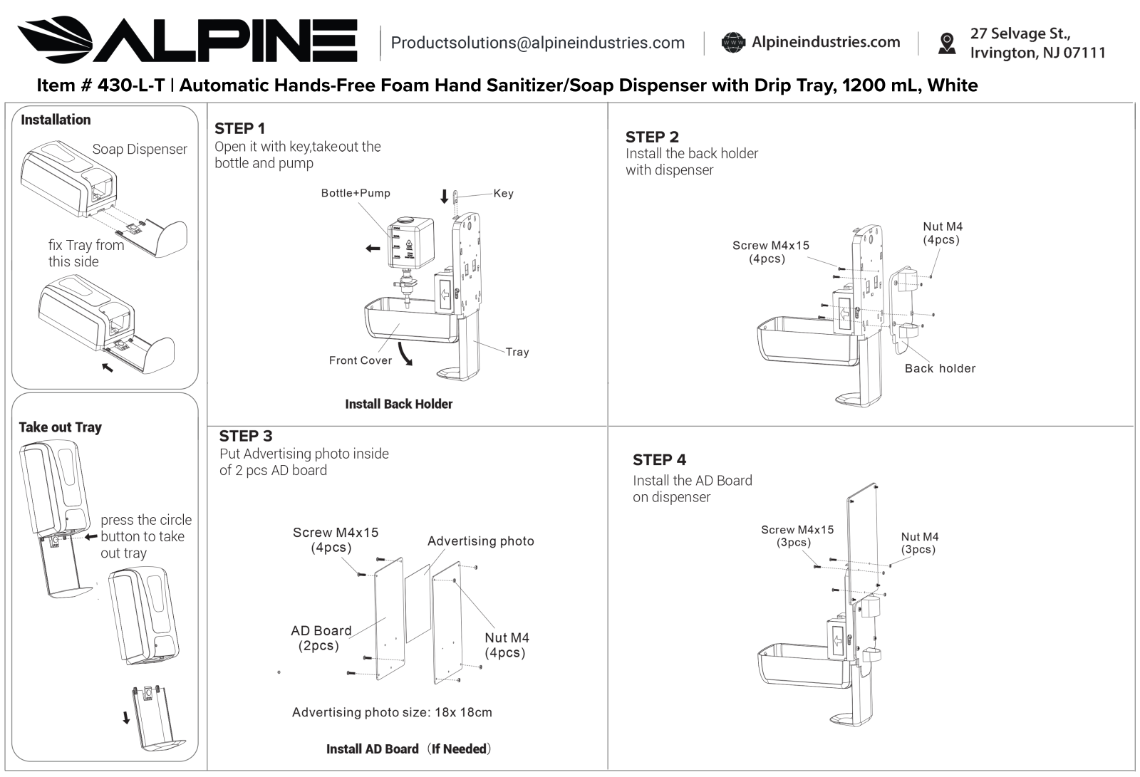 Alpine Industries APPN1379 Installation & Assembly - ManualMachine.com