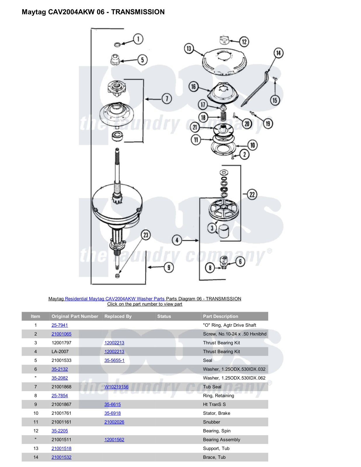 Maytag CAV2004AKW Parts Diagram