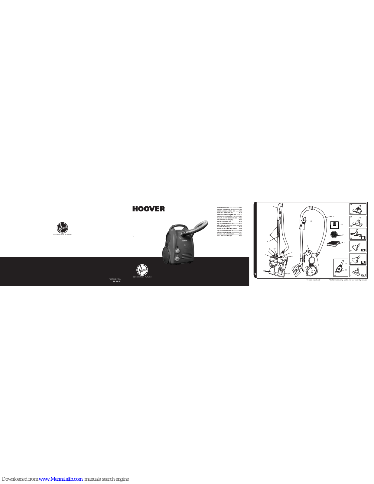 Hoover Sensory_ML User Manual