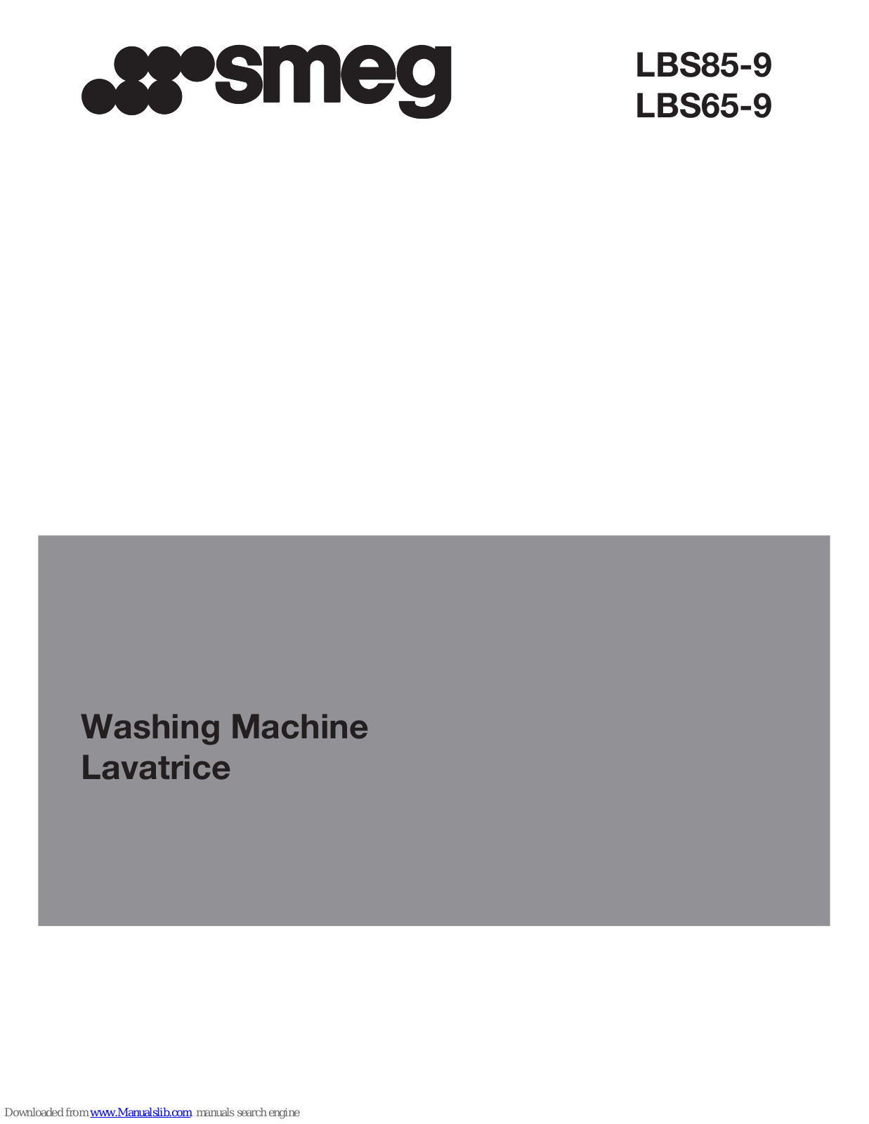 Smeg LAVATRICE LBS65-9, LBS85-9 User Manual