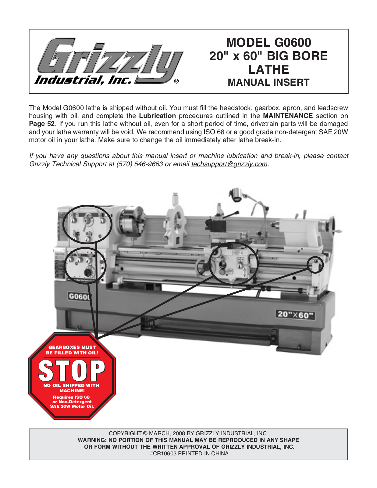 Grizzly G0600 User Manual