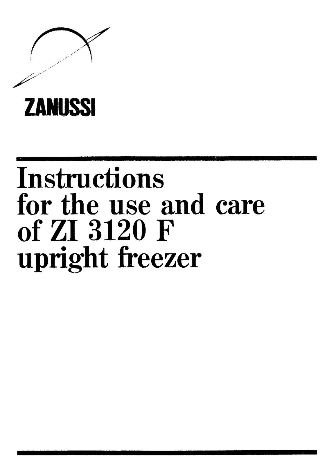 Zanussi ZI 3120 F User Manual