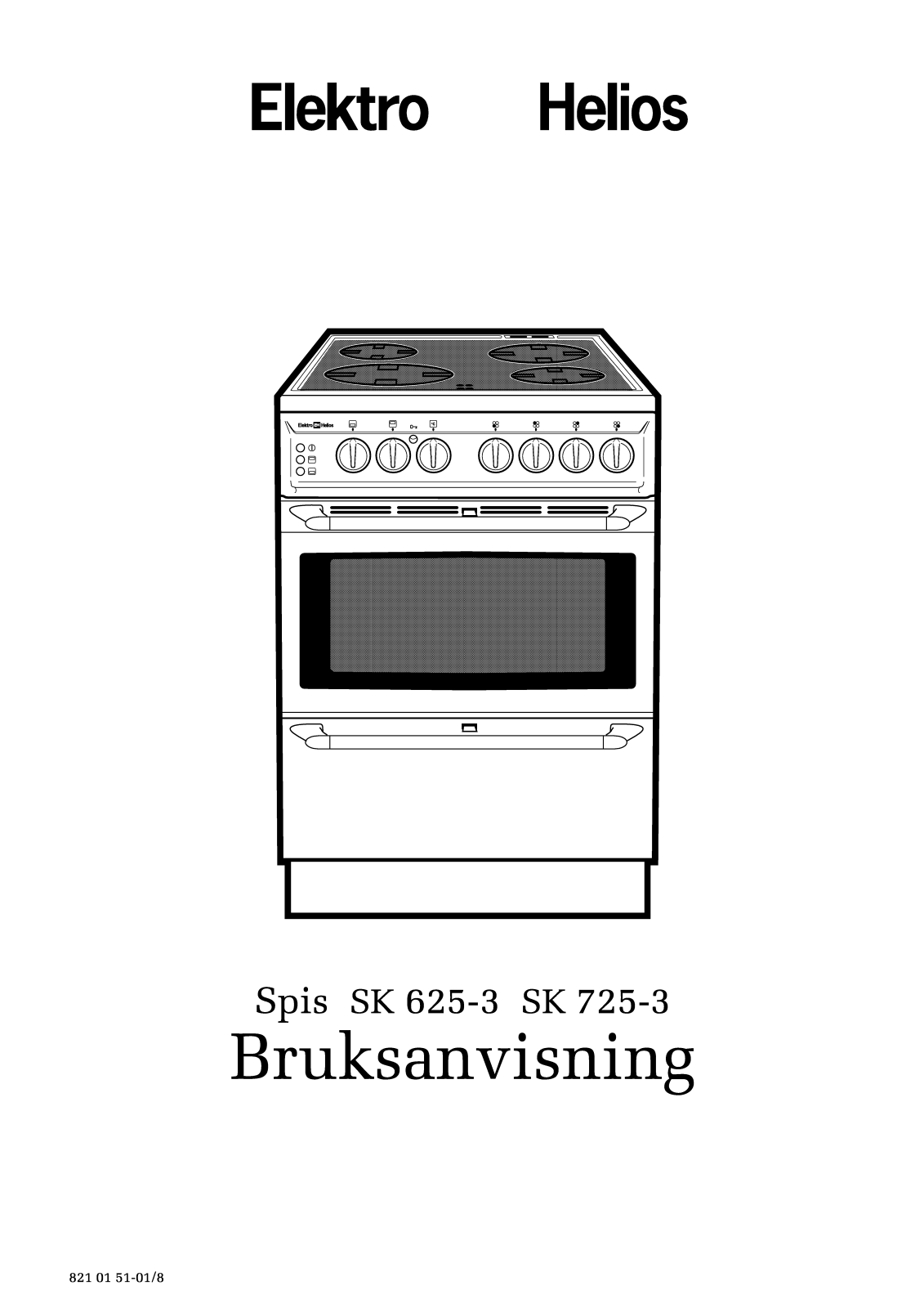 Elektro helios SK725-3, SK625-3 User Manual