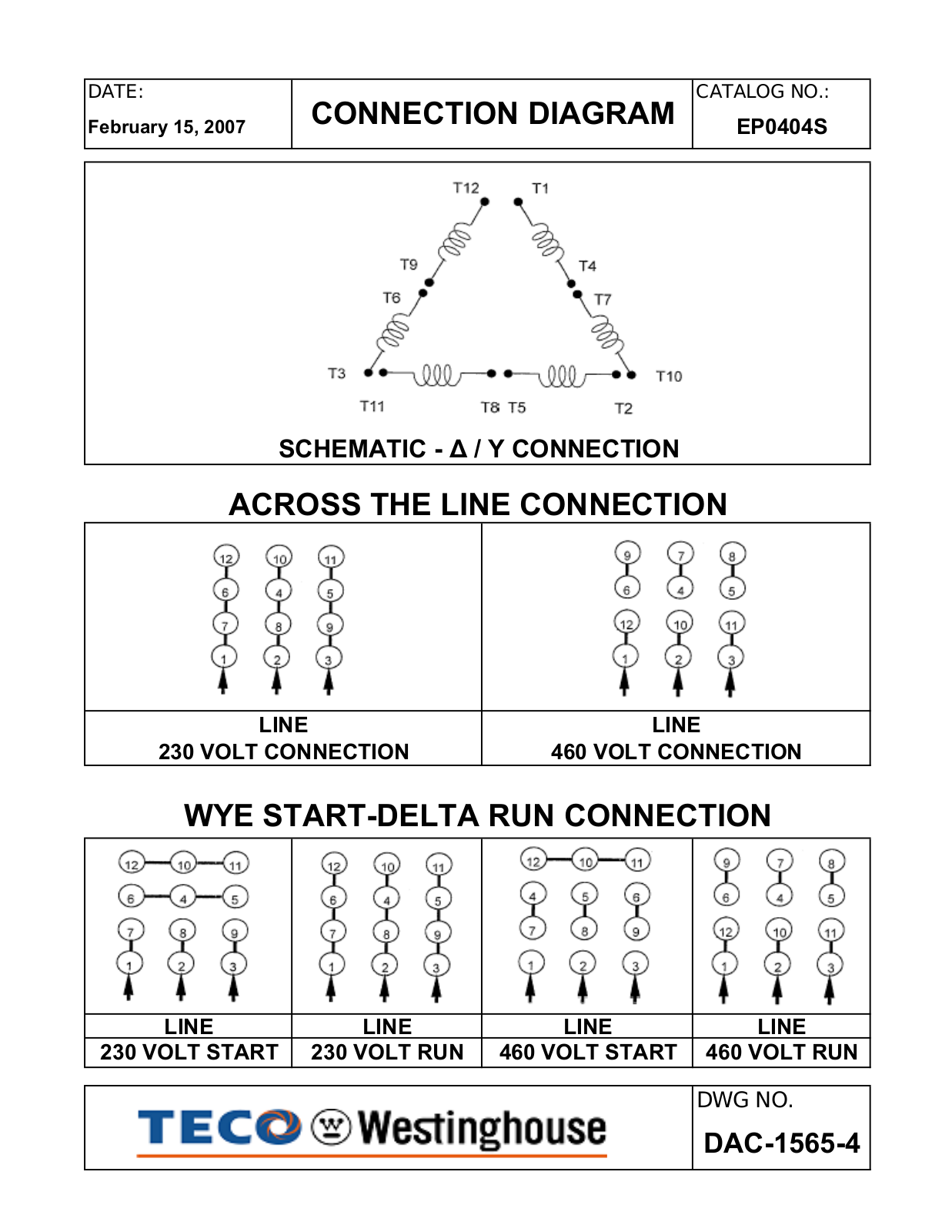 Teco EP0404S Connection Diagram