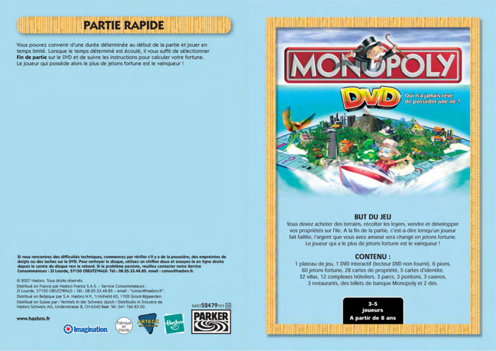 HASBRO MONOPOLY DVD User Manual