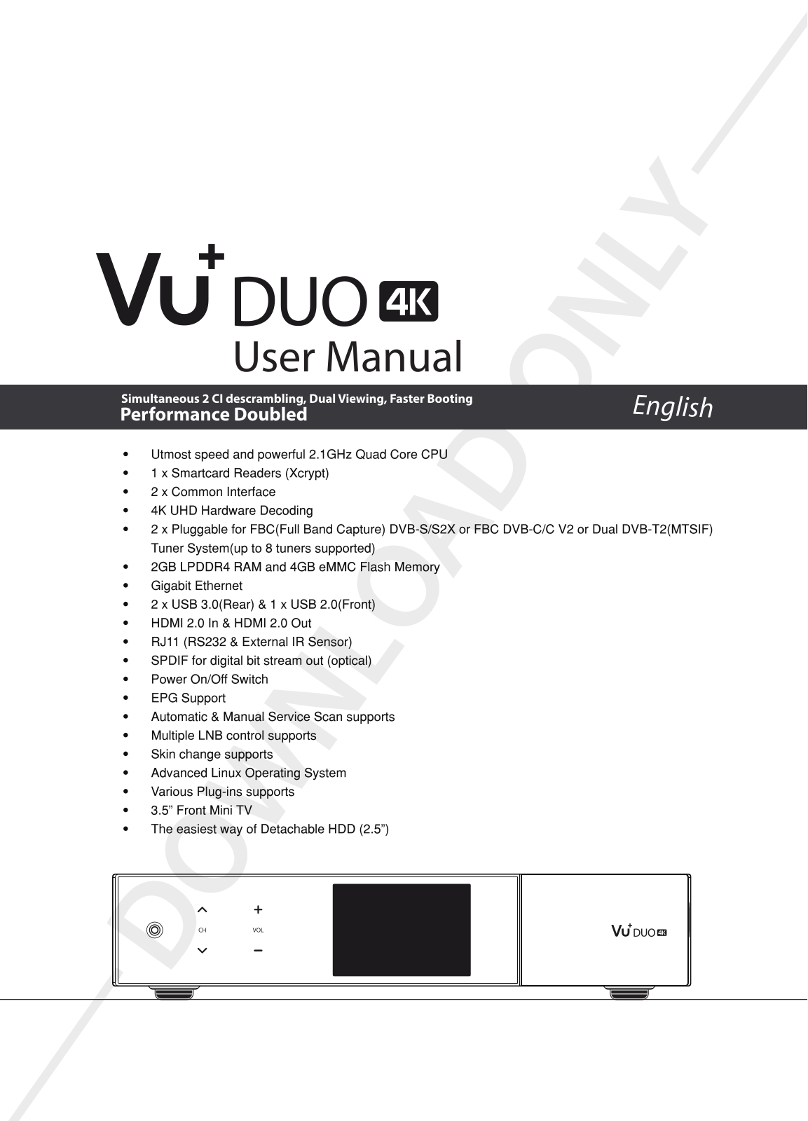 VU+ DUO 4K User Manual