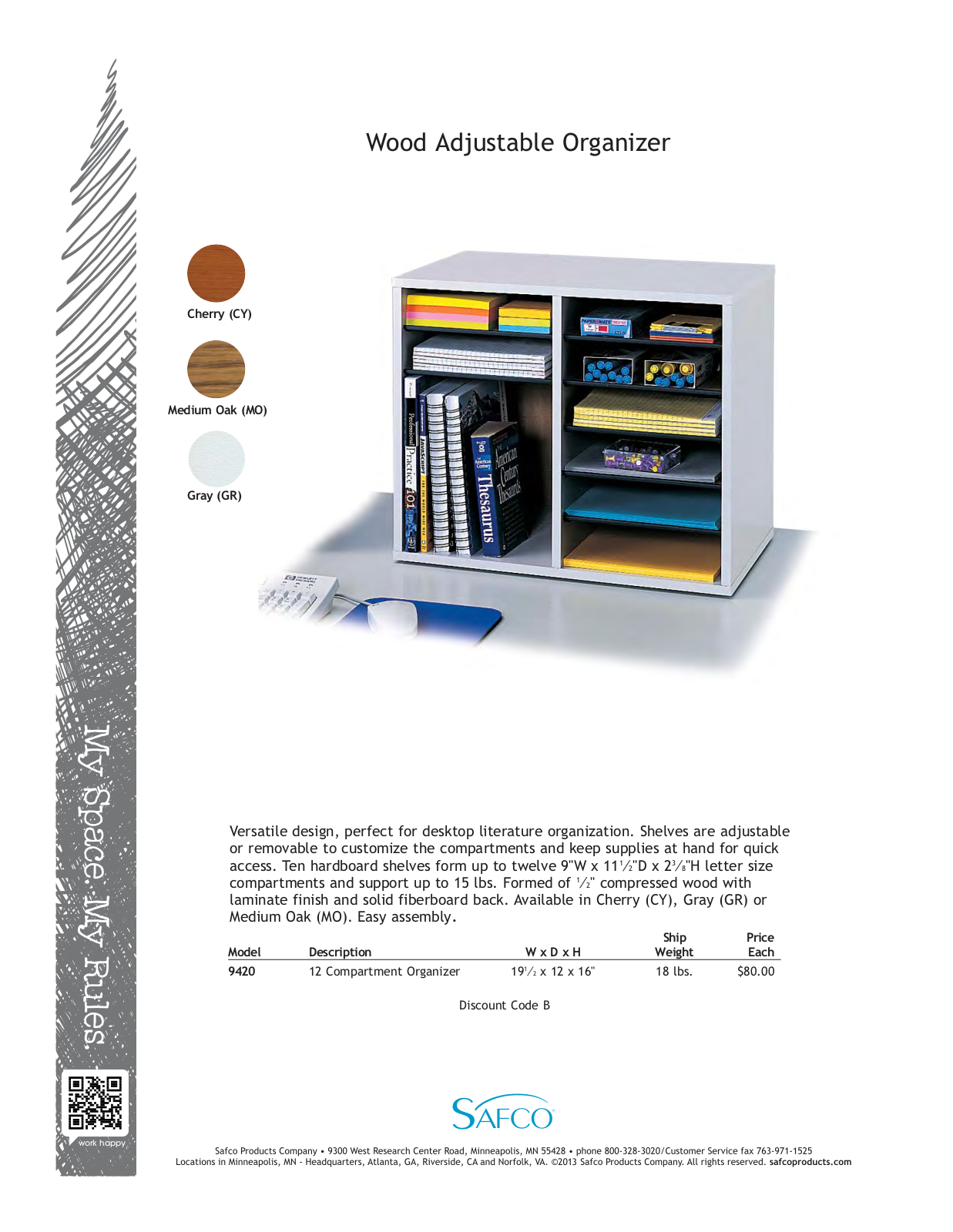 Safco 9420MO User Manual