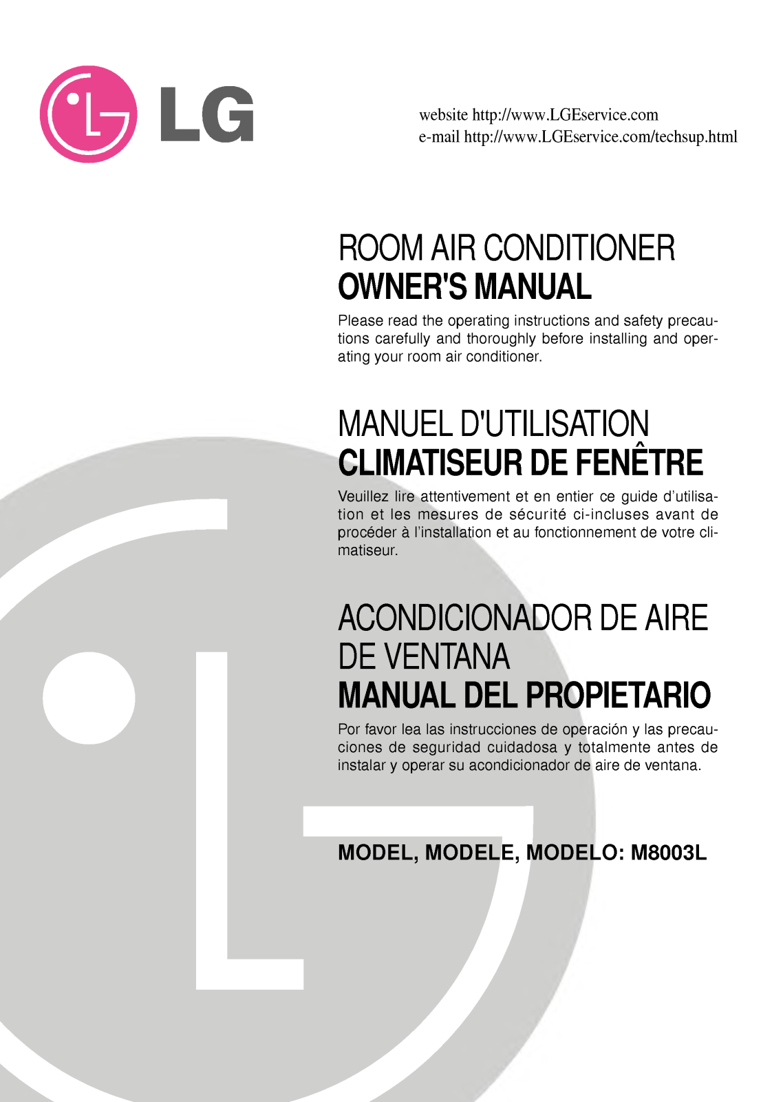 LG M8003L User Manual