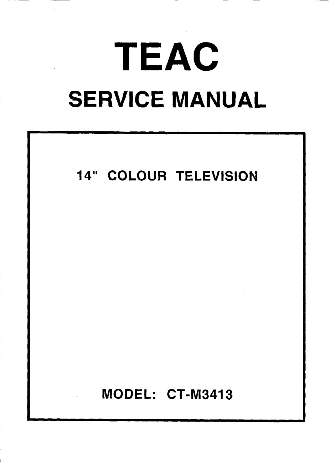 TEAC CTM-3413 Service manual