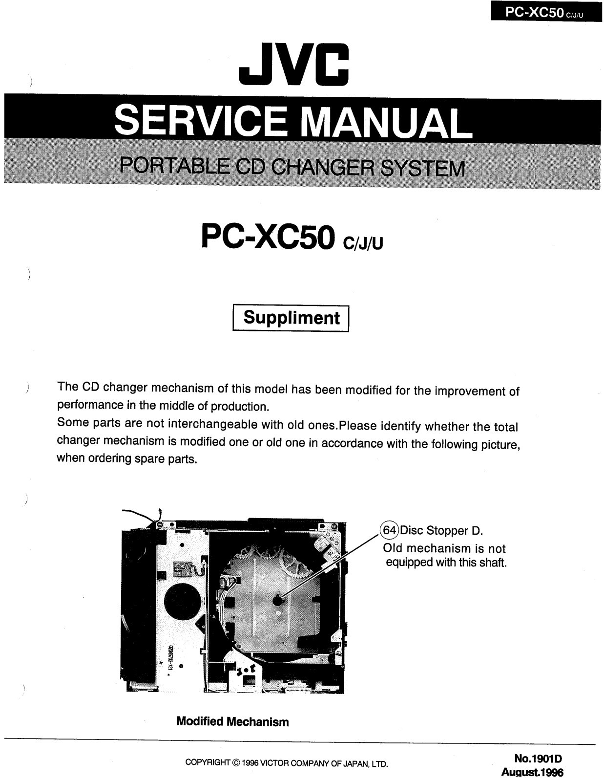 JVC PC-XC50C Service Manual