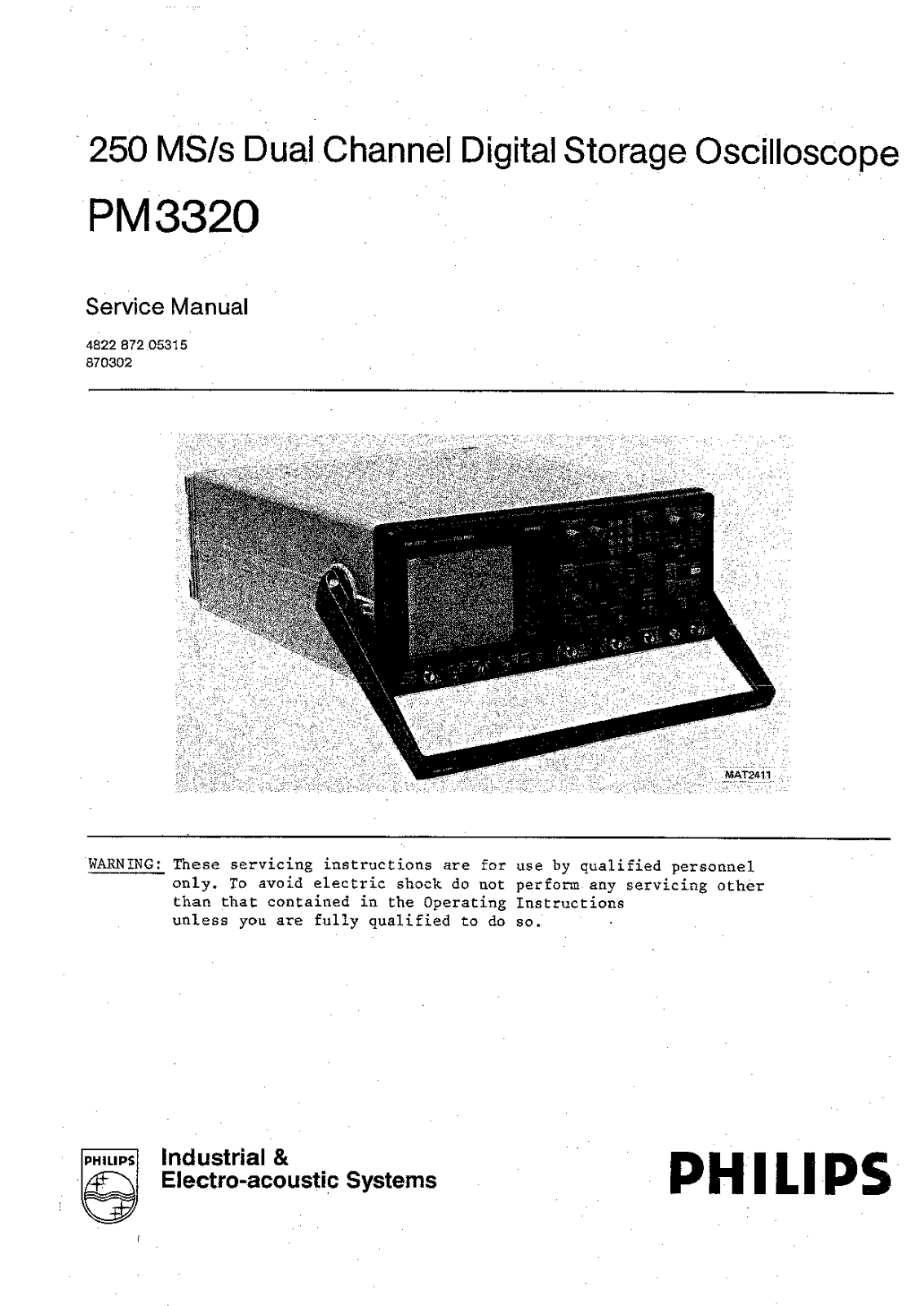 Philips PM-3320 Service Manual