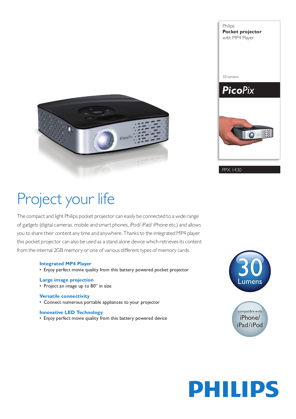 Philips PPX1430 Product Sheet