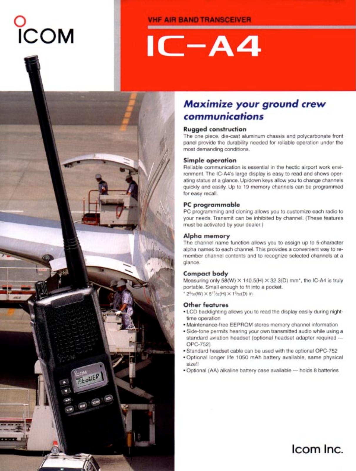 Icom IC-A4 User Manual