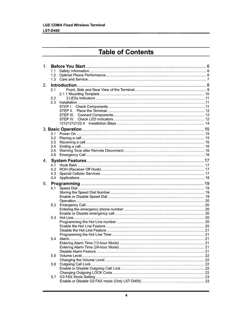 LG LSTD400 Users manual