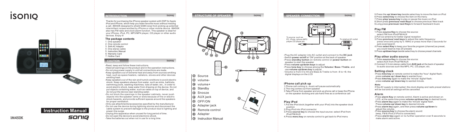 SONIQ iM450K Instruction
