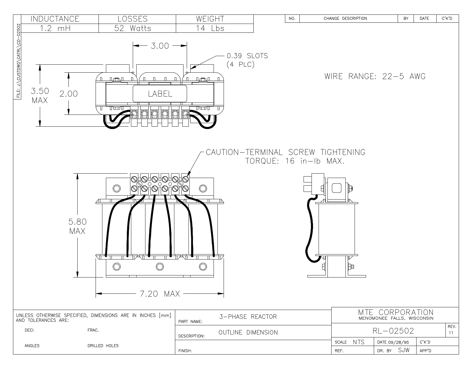 MTE RL-02502 CAD Drawings