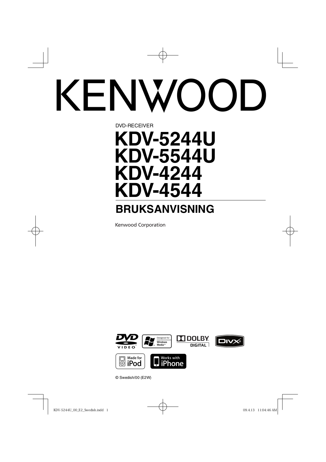 Kenwood KDV-4244, KDV-5544U, KDV-4544, KDV-5244U User Manual