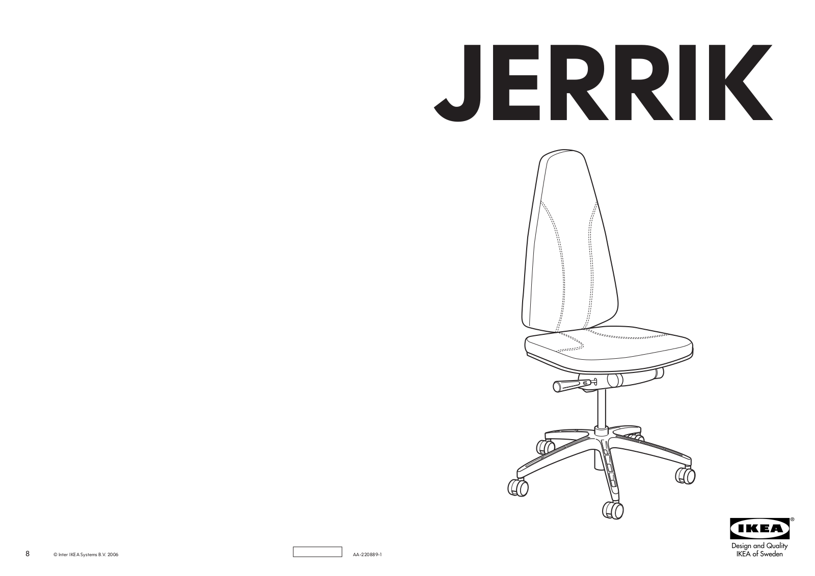 IKEA JERRIK SWIVEL CHAIR Assembly Instruction