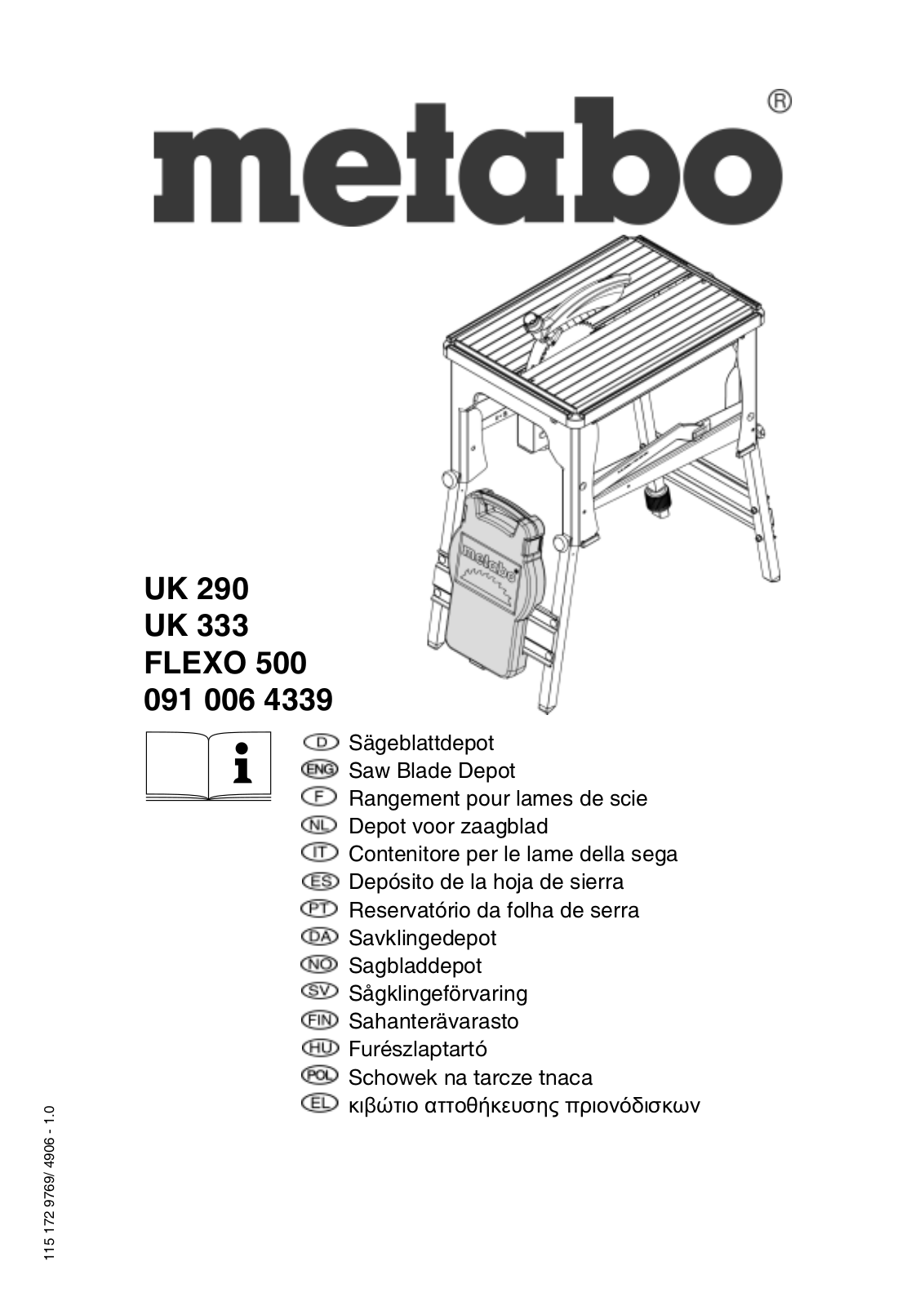 Metabo UK 290, UK 333, FLEXO 500, 091 006 4339 User guide - ManualMachine.com