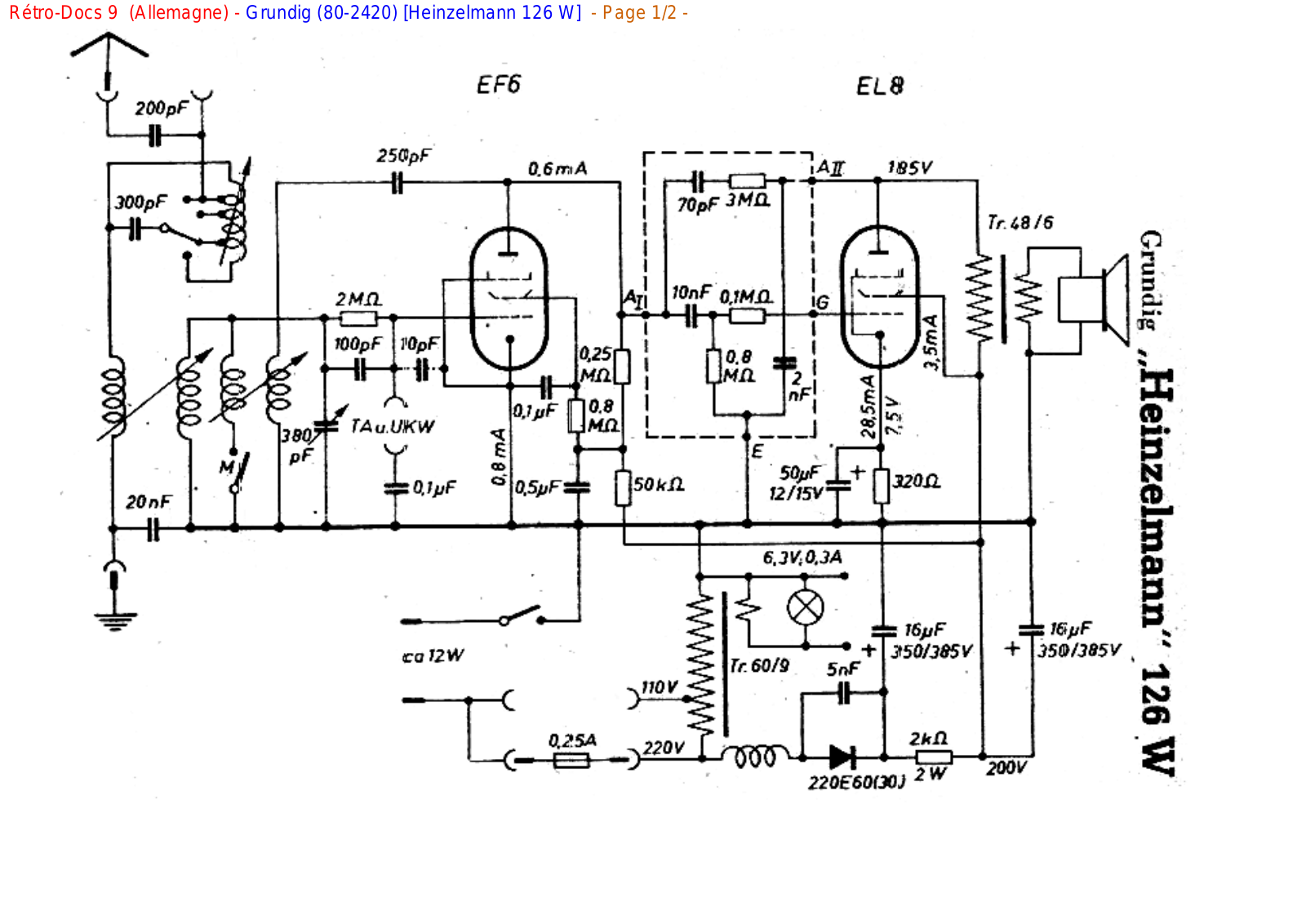 Grundig 126-W Schematic