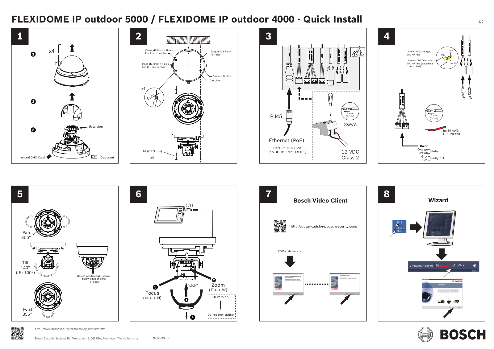 Bosch NDI-40012-V3, NDN-40012-V3 Installation Guide