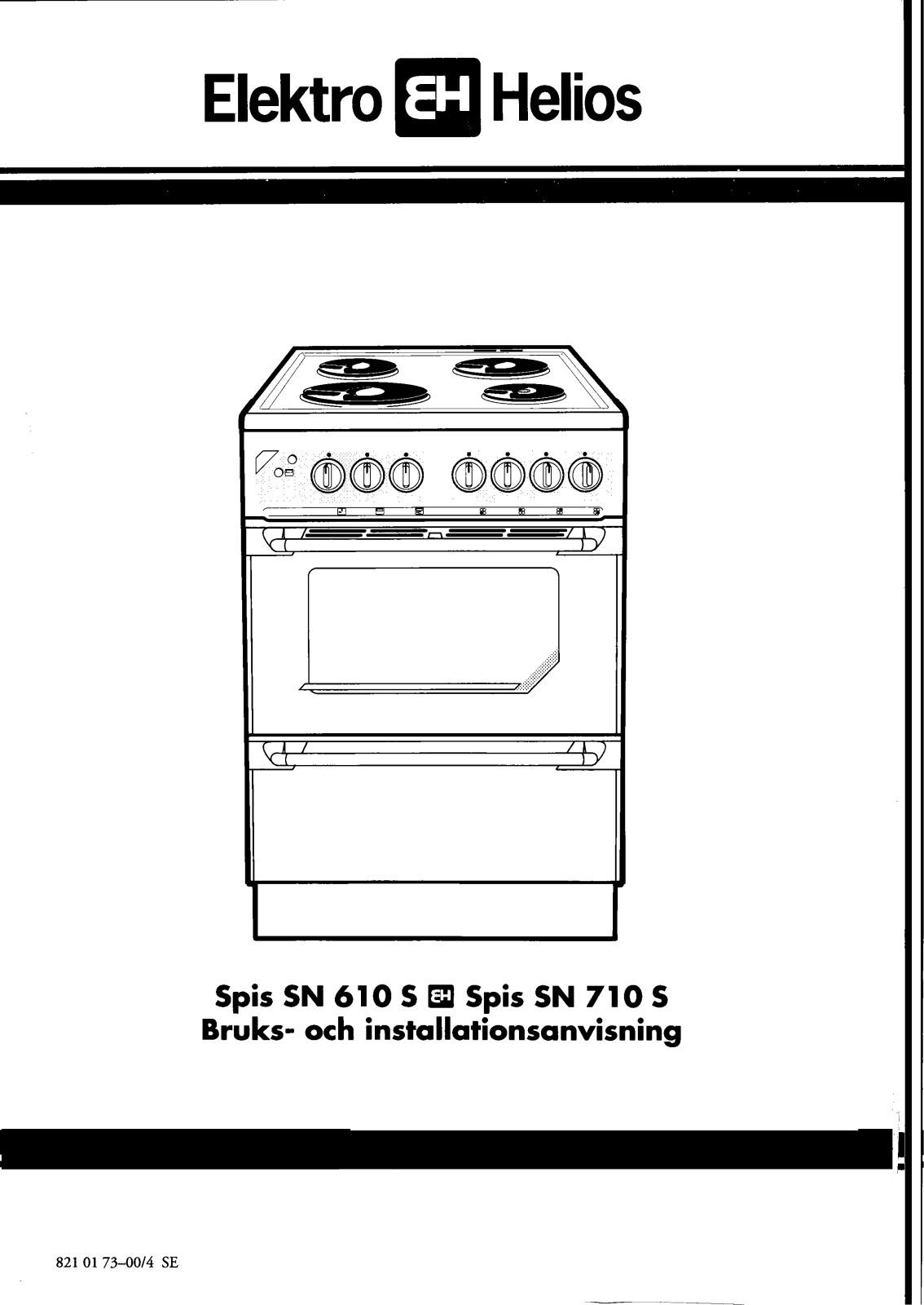 Elektro helios SN610S, SN710S User Manual