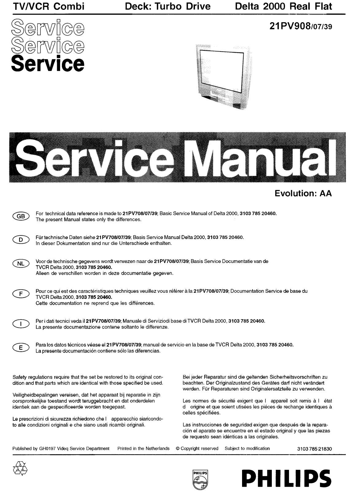 Philips Delta2000RF Service Manual