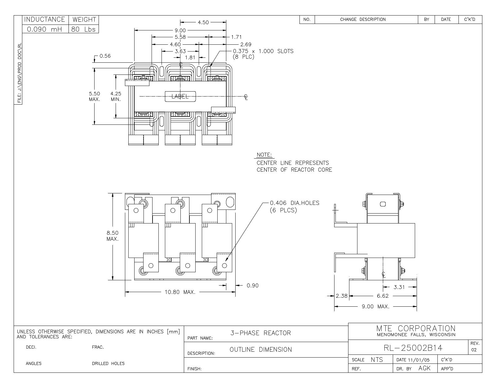 MTE RL-25002B14 CAD Drawings