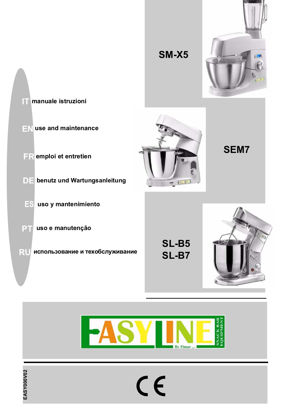 FIMAR EasyLine SEM7, EasyLine SMX5, EasyLine SL-B5 User guide