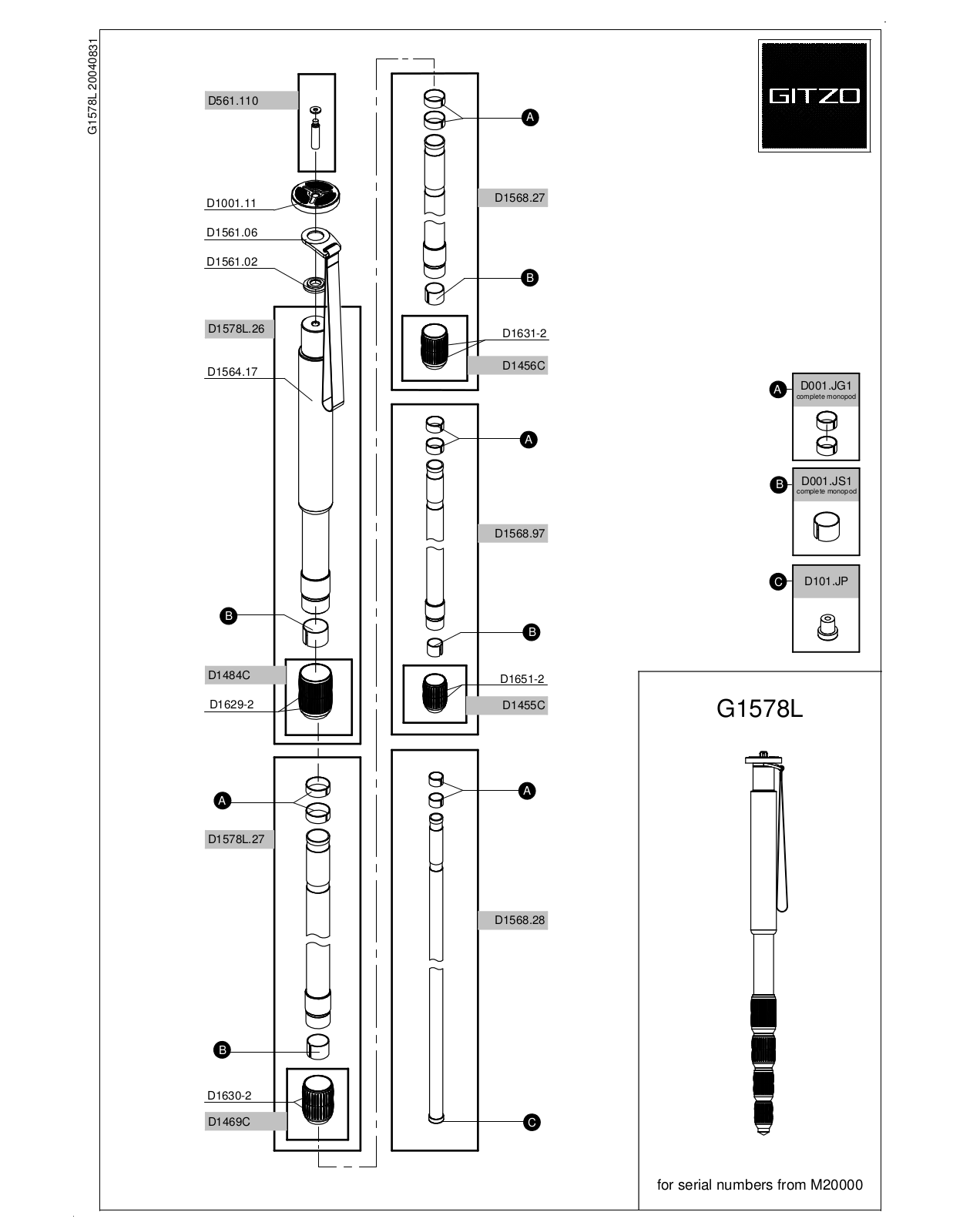 Gitzo G1578L User Manual