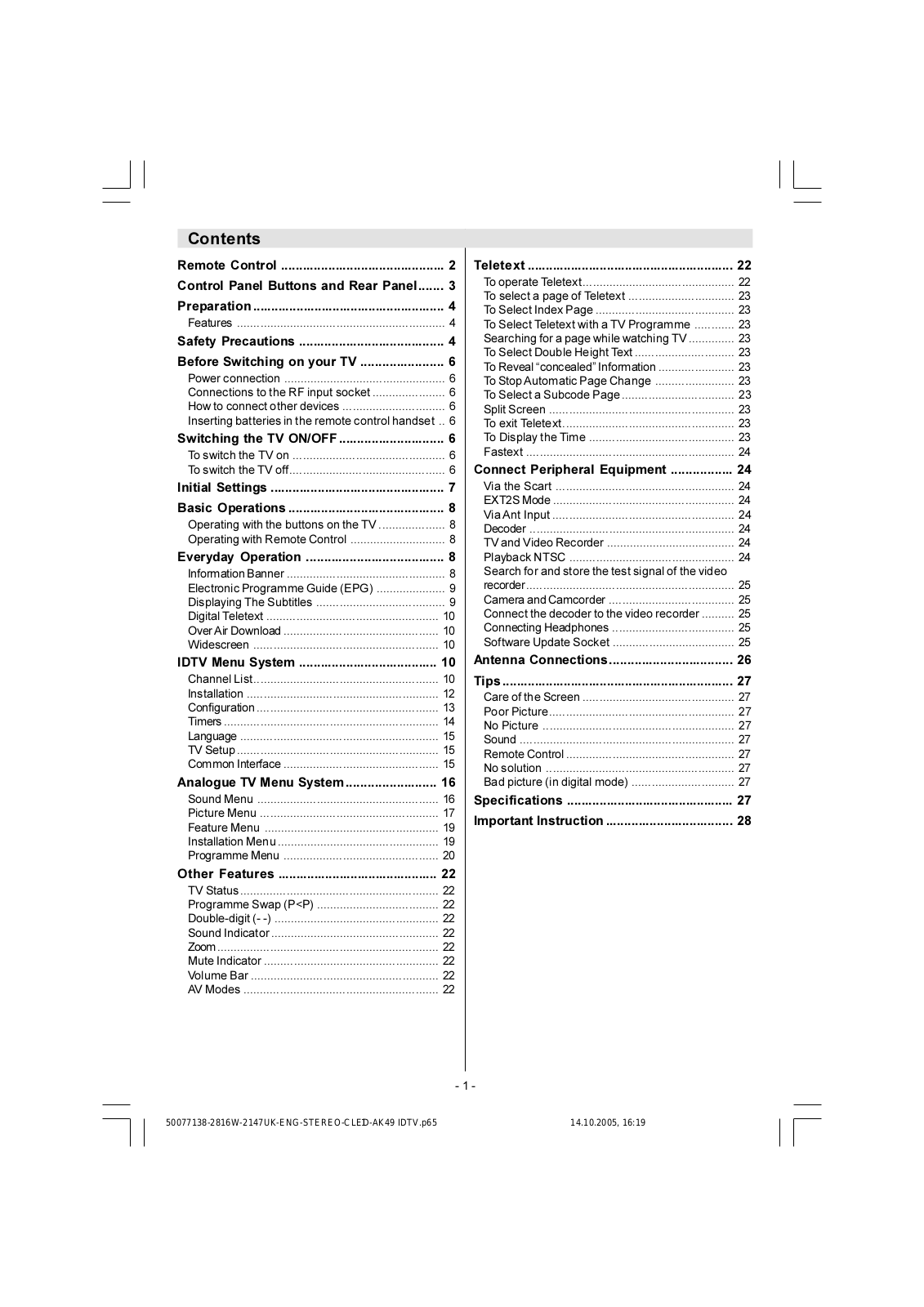 Goodmans GTV76RFDT User Guide