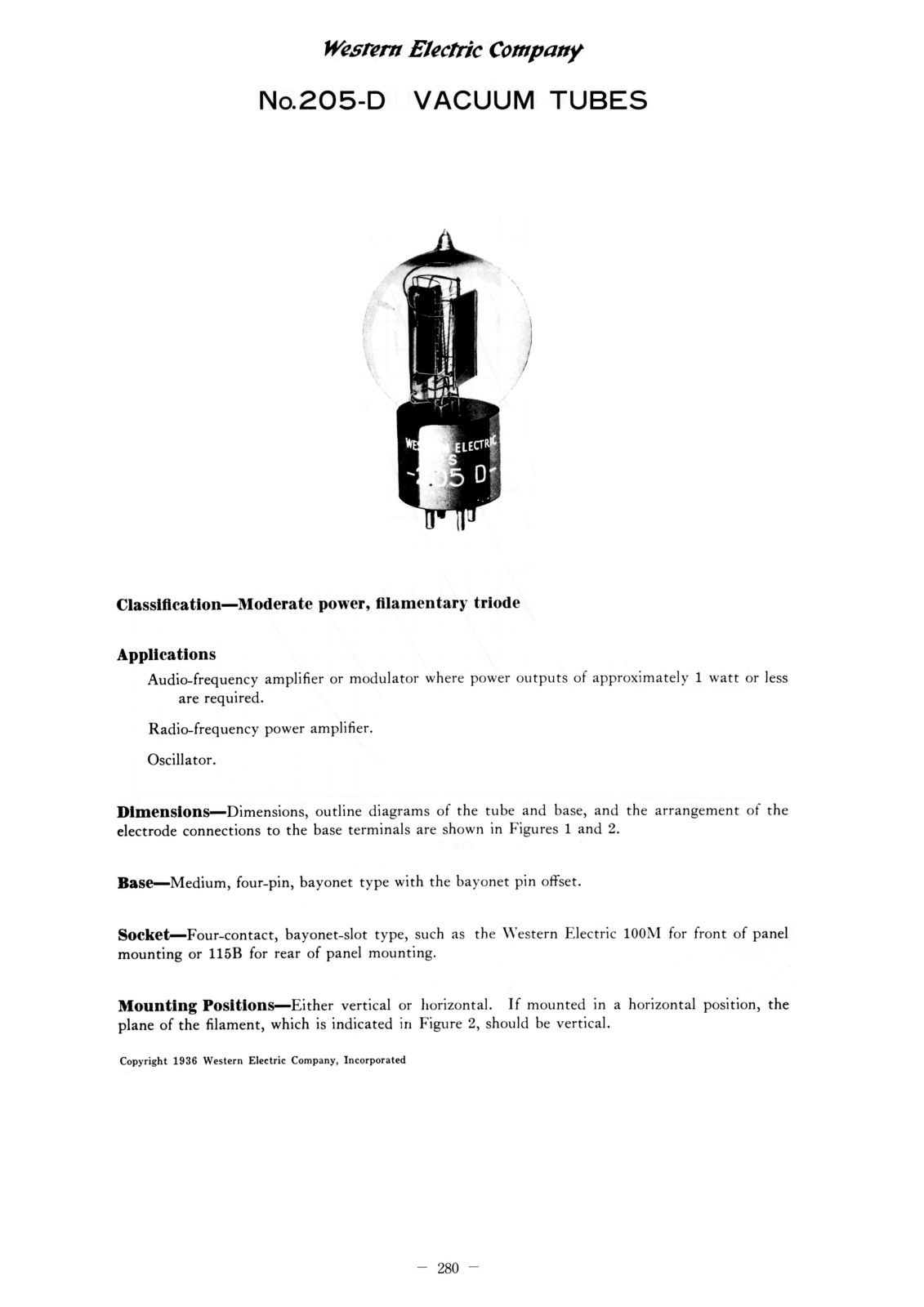 Western Electric 205-D Schematic