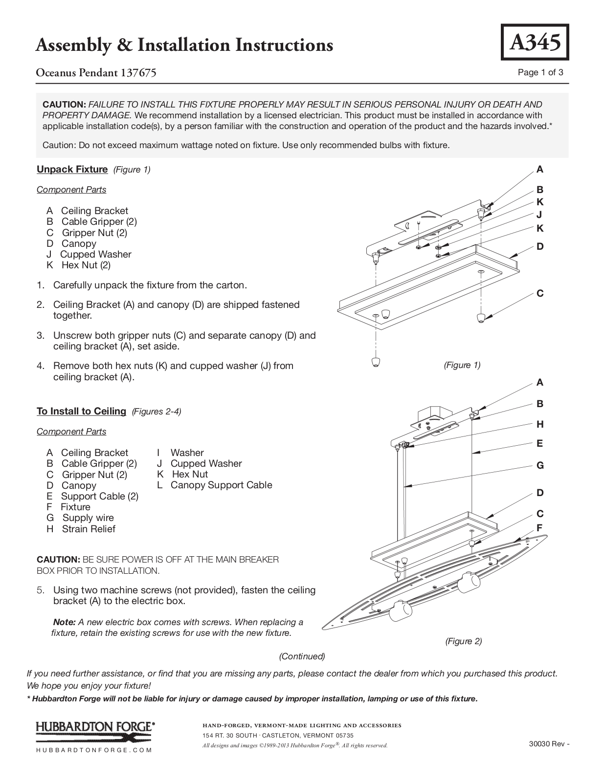 Hubbardton Forge 137675 User Manual