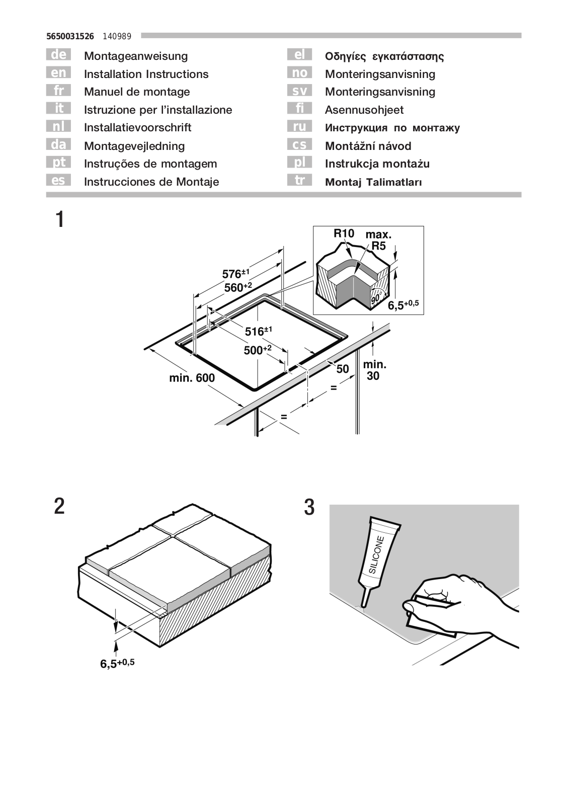 SIEMENS ET601FNP1E Assembly instructions